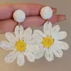 Pendientes Adecuados para el Verano, Estilo de Resort Costero, Pendientes de Flor de Margarita, Pendientes de Verano Exagerados de Gama Alta, Estilo de Hada para Mujer