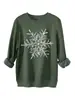 E-commerce transfronteiriço Amazon Wish, versão europeia, moletom feminino fashion com espessamento de fleece, novo padrão de floco de neve preto e branco, em estoque
