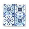 Directo de fábrica elegante serie de patrón cuadrado azul de 3D imanes de refrigerador cerámicos imanes de refrigerador magnéticos cuadrados creativos