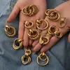 Brincos de Aço Inoxidável com Corrente Dourada Retro de Venda Quente Transfronteiriça Joias de Luxo Leve Estilo Punk Nicho Prontos para Venda