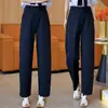 Pantalones vaqueros anchos de cintura alta cropped estilo casual hechos a medida para mujer, finos sueltos adelgazantes de otoño, pantalones rectos amarillos
