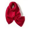 Cachecol de Cashmere para Mulheres, Gola Térmica Trançada de Cor Sólida, Cachecol de Tricô Espesso e Estendido da Moda, Enrolador de Pescoço Simples e Versátil