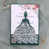 Boda Transfronteriza Invitación Hermosa Chica Sobre de Invitación Boda Rosa Invitación Encaje Día de San Valentín Tarjeta de Felicitación Láser