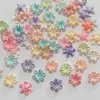 Flor de seis pétalas AB com relevo dourado e borda prateada, base de flor na cor AB, acessório de cabelo DIY, decoração de chapéu floral, materiais para joias artesanais