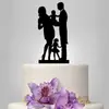 Decoración Creativa Personalizada para Pastel Novios Sosteniendo Bebé Muñeco de Niños Novios Tarjeta para Pastel