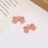 Pingente Borboleta Cravejado com Diamantes e Gotejamento de Óleo Liga Metálica Pulseira Brincos com Preservação de Cor Pingente de Borla Personalizado Acessórios de Joia Venda por Atacado