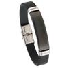 Pulsera de Acero Inoxidable Negro Grabado con Silicona para Hombre Regalo Promocional Cadena Transfronteriza Aliexpress Apilable