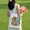 Bolsa de Lona com Ilustração de Cidade, Bolsa Tote de Lona Chinesa Excepcional, Bolsa de Compras Ecológica Personalizada de Grande Capacidade, Bolsa de Pano para Check-In de Atrações Turísticas
