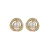 Pendientes de Camelia con Perla Natural Incrustada en Plata de Ley 925 Combinan con Todo Elegantes