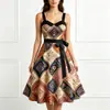 2026 Nuevo Modelo Vestido de Tirantes con Estampado Floral Artístico Vintage para Mujer, Impresión Digital 3D, para Comercio Electrónico Independiente y Amazon