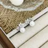 Pendientes de Flor de Perla Dulce Estilo Coreano de Primavera para Mujer, Aguja de Plata S925, Diseño de Nicho Exquisito y de Alta Gama, Pendientes Versátiles