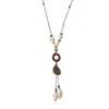 Nuevo Collar con Colgante de Cerámica y Cuentas Estilo Retro Chino para Mujer 2026 Nuevo Modelo Estilo Nacional Cadena Larga para Suéter Accesorio Personalizado
