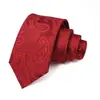 Gravata Masculina Logotipo Personalizado Gravata Paisley Vermelha Casamento Noivo Gravata de Alta Qualidade Amarrada à Mão para Homens