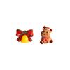 Pendientes de Cerámica Suave de Campana de Hombre de Jengibre Navideño de Dibujos Animados Aguja de Plata Pendientes Divertidos de Alto Sentido Santa Alce