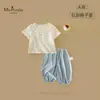 Xiafan Verano Nuevo Estilo Conjunto de Dos Piezas de Camiseta de Manga Corta Elegante y Pantalones Cortos para Bebés Niñas, Ropa Infantil Clase A