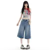Calça pantalona cropped cáqui dopamine workwear para mulheres, novo estilo verão 2026, solta, casual, modeladora, calça versátil de comprimento médio