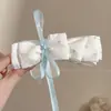 Pinza banana de satén plisado estilo francés para recogidos de mujer, pasador grande para coletas altas, pinza de agarre vertical con un toque de alta gama