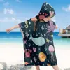 Capa con Capucha de Playa para Niños con Temática Oceánica, Toalla Cambiador de Playa, Traje de Baño, Toalla de Baño Personalizada Impresa, Bata