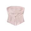 YPFF Moda para Mujer Diseño de Chica Caliente Sin Tirantes Color Sólido Cintura Ajustada Corte Slim Cintura Exterior Vintage Sin Mangas Top Corto