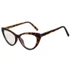 Gafas de Moda Ojo de Gato de Alta Gama Transfronterizas sin Graduación con Monturas de Metal Cp de Alta Calidad para Hombres y Mujeres, Gafas de Moda Europeas y Americanas