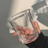 Dropshipping con Envío Gratis, Vaso de Vidrio Transparente con Tapa Flip-Top de Moda, Logo Personalizable, Vaso de Agua con Letras en Stock, Vaso de Leche para el Hogar
