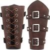 Traje de Guerrero Retro Medieval Cubierta de Cintura de Cuero Cinturón Repujado Muñequera Ajustable Accesorios COSPLAY
