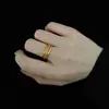 Versión Coreana del Nuevo Producto Popular en Línea, Anillo Escarchado Tres Vidas Tres Mundos para Mujer, Anillo Sencillo de Acero de Titanio, No se Desvanece, Galvanoplastia al Vacío