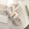 2025 Nuevo Estilo Coreano Lindo Perro de Peluche Bufanda Cruzada para Mujer Otoño e Invierno Cálida y Versátil Protector de Cuello de Moda