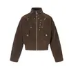 Magic Bear 2026 Nueva Chaqueta Corta de Gamuza Estilo Punk Street Americano Old Money para Hombre