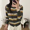 Chaqueta cárdigan de punto hueco abotonada de otoño para mujer, elegante y de corte holgado, top suéter adelgazante para mujer para primavera y otoño