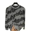 Nueva Sudadera para Hombre de Otoño e Invierno con Estampado de Estrellas, Cuello Redondo de Lujo Ligero, Forro Polar y Espesor Adicional, Camiseta de Manga Larga Rasgada Versátil y de Moda