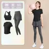 Traje Deportivo de Tenis, Ropa de Entrenamiento de Manga Corta para Mujer, Ropa de Secado Rápido para Correr al Aire Libre, Camisetas de Bádminton de Aspecto Adelgazante, Ropa de Fitness