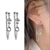 Pendientes Largos de Cadena Cruzada de Iris Vintage Desgastados, Estilo Único Colgante Atrás, Nueva Tendencia 2026 Pendientes de Borla