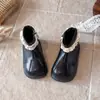 Botines Cortos de Princesa para Bebé Niña Botas de Cuero con Felpa Adicional Nuevo Estilo Otoño/Invierno 2026 Primera Fiesta de Cumpleaños Niña Niños Pequeños Botas Martin Estilosas Suela Suave