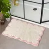 Alfombra de Piso Absorbente de Encaje Simple Imitación Cachemira Puerta de Baño Antideslizante, Resistente a la Suciedad y al Desgaste Suelo Suave Alfombra Doméstica