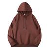 Sudadera con capucha redonda suelta de rizo pequeña de 260 g con hombros caídos, sudadera de color liso, unisex, manga larga, logotipo personalizable, al por mayor