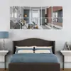 Pegatina de pared de acrílico tridimensional con espejo de polígono regular transfronterizo, decoración creativa de espejo para fondo de sala de estar, entrada, pasillo, escalera