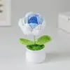 Ramo Pequeño de Punto Transfronterizo en Maceta Regalo para el Día del Maestro Producto Terminado Hilo Girasol Flor Artificial Decoración de Escritorio