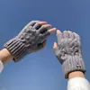 Guantes Calientes para Hombre para Invierno Transfronterizos, Guantes de Punto sin Dedos a Prueba de Frío para Pantalla Táctil para Estudiantes, En Stock al por Mayor