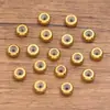 Contas de Roda de Aço Inoxidável de Furo Grande de 6-10mm de 2 Cores Contas Espaçadoras Redondas Acessórios de Joias para Colares DIY Estilo Simples