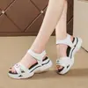 Sandalias Deportivas de Viento para Playa Estudiantes Cómodas Todas las Combinaciones Sandalias para Mujer Verano 2024 Nuevas Sandalias de Suela Gruesa con Velcro para Mujer