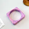 Pulseira de Resina Quadrada Geométrica Colorida Gradiente Sizzy Yuyu Nova Pulseira de Moda Distintiva para Mulheres da Primavera e Verão