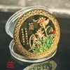 En stock Flor de Ciruelo, Orquídea, Bambú y Crisantemo Regalo Creativo Estilo Chino Ciruelo, Orquídea, Bambú y Crisantemo Los Cuatro Caballeros Medalla Conmemorativa Moneda Fu Medalla Conmemorativa