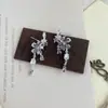 Pendientes Florales Morados Románticos Franceses, Lujo Accesible y Borlas de Gota de Agua de Alta Gama, Clips para Orejas Perforadas, Pendientes Únicos y Hermosos