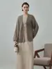 [Serie Polar] Suéter 100% Lana con Detalle de Lentejuelas, Chaqueta Polar para Mujer, Nuevo Cárdigan de Punto para Mujer 26 Otoño Temprano