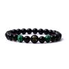 Pulsera con cuentas de moda 10mm piedra de arena azul bronceado Piscis 8mm cristal de fresa piedra de uva cuentas de concha blanca