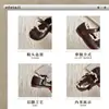 XSHX Encaje Vintage|Zapatos de Cuero Bajos Mary Jane Estilo Coreano Francés para Niñas 26 Otoño Nuevos Horma Ancha Punta Redonda Antideslizantes