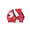 Touca de Natação Infantil de Silicone em Formato de Peixe, Touca de Natação Impermeável Fofa de Desenho Animado com Proteção para Ouvidos, Touca de Natação para Treinamento de Estudantes, Touca de Natação Estampada