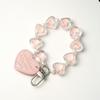 Llavero colgante de pulsera de amor creativo, llavero con letras de corazón de moda, accesorios de cuero transparentes, lindos accesorios para mochila escolar