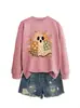 Amazon eBay sitio independiente casual cómoda divertida mujer patchwork flor fantasma Halloween nueva sudadera